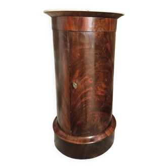 Antique French Empire Somno (bedside table) in mahogany with a marble top, circa 1805–1820.