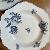 Deep ironstone plates, Saxony pattern