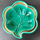 Verceram butter dish in the shape of a leaf, with its knife
