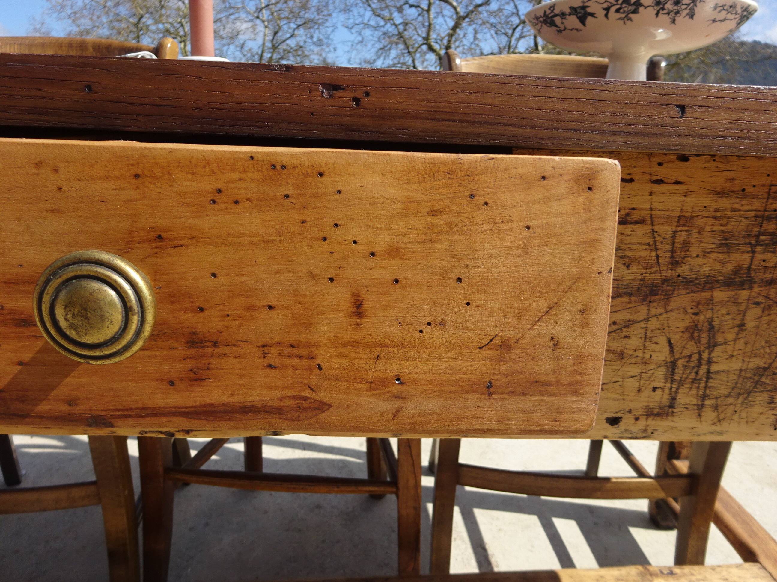 Restored solid oak farmhouse table