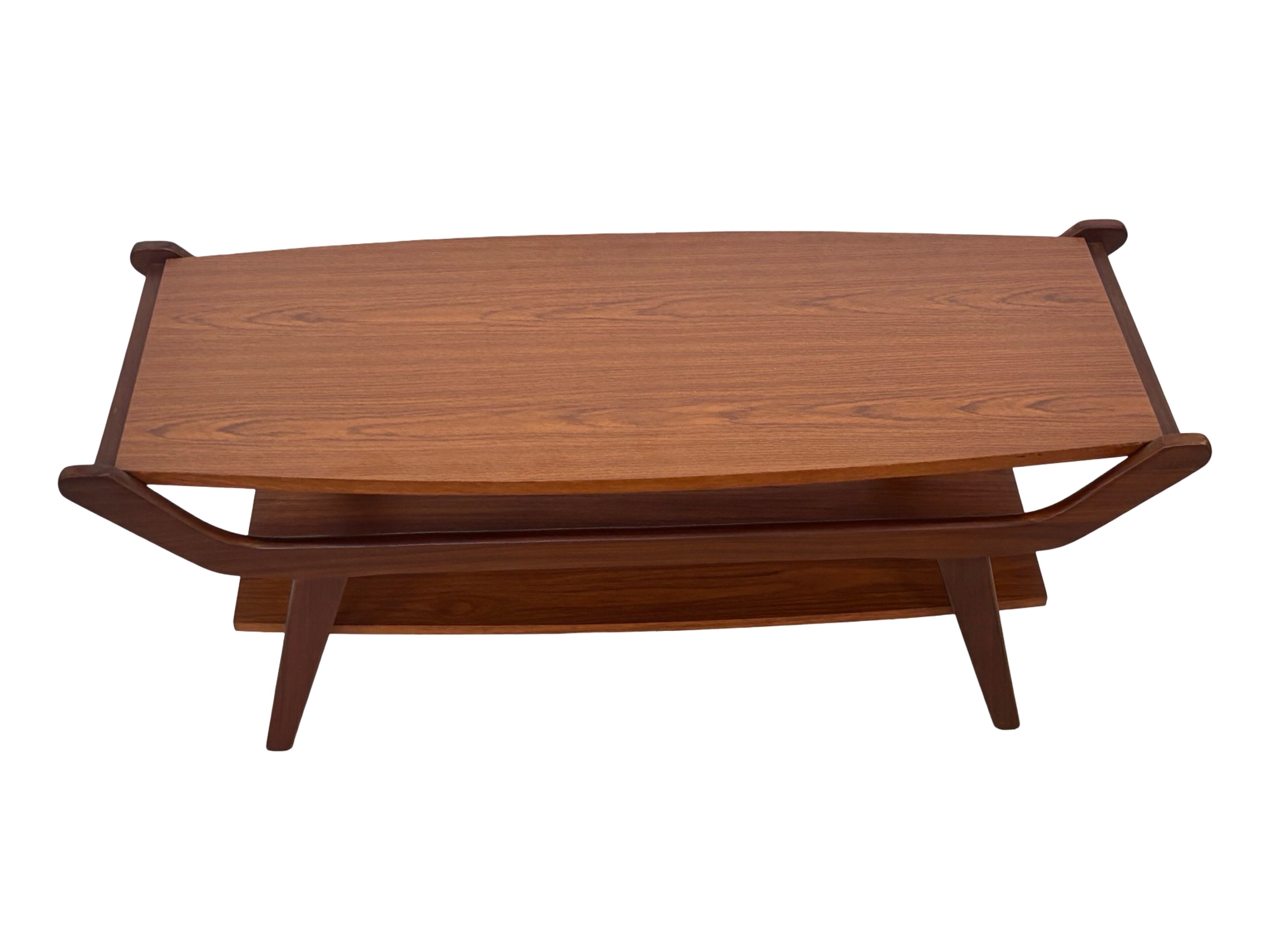 Vintage coffee table teak veneer 1960s design