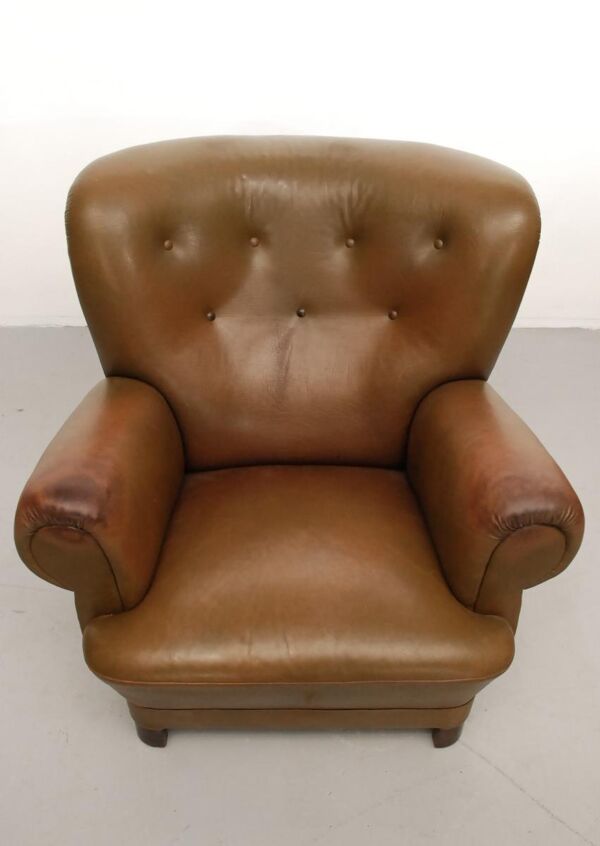 Fauteuil club vintage en cuir Danemark