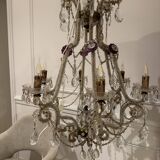 Lustre à pampilles en cristal ancien