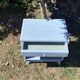 Vintage bedside 1950 gray blue patinated