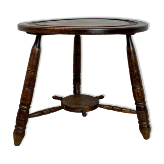 Round coffee table, tripod, Breton style