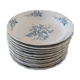 Set of 11 hollow plates blue porcelain Patrick Viant Bénard