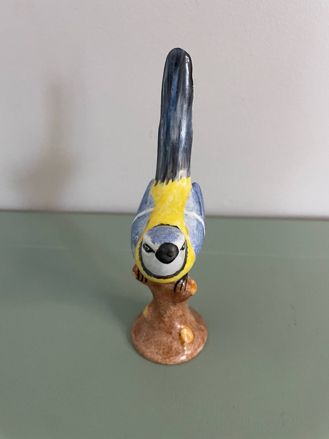 Great tit on its branch, porcelain, Hollohaza