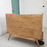 Vintage terracotta legs compass chest of drawers