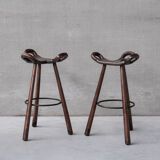Brutalist Mid-Century 'Marbella' Bar Stool (2 Available)