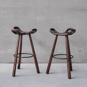 Brutalist Mid-Century 'Marbella' Bar Stool (2 Available)