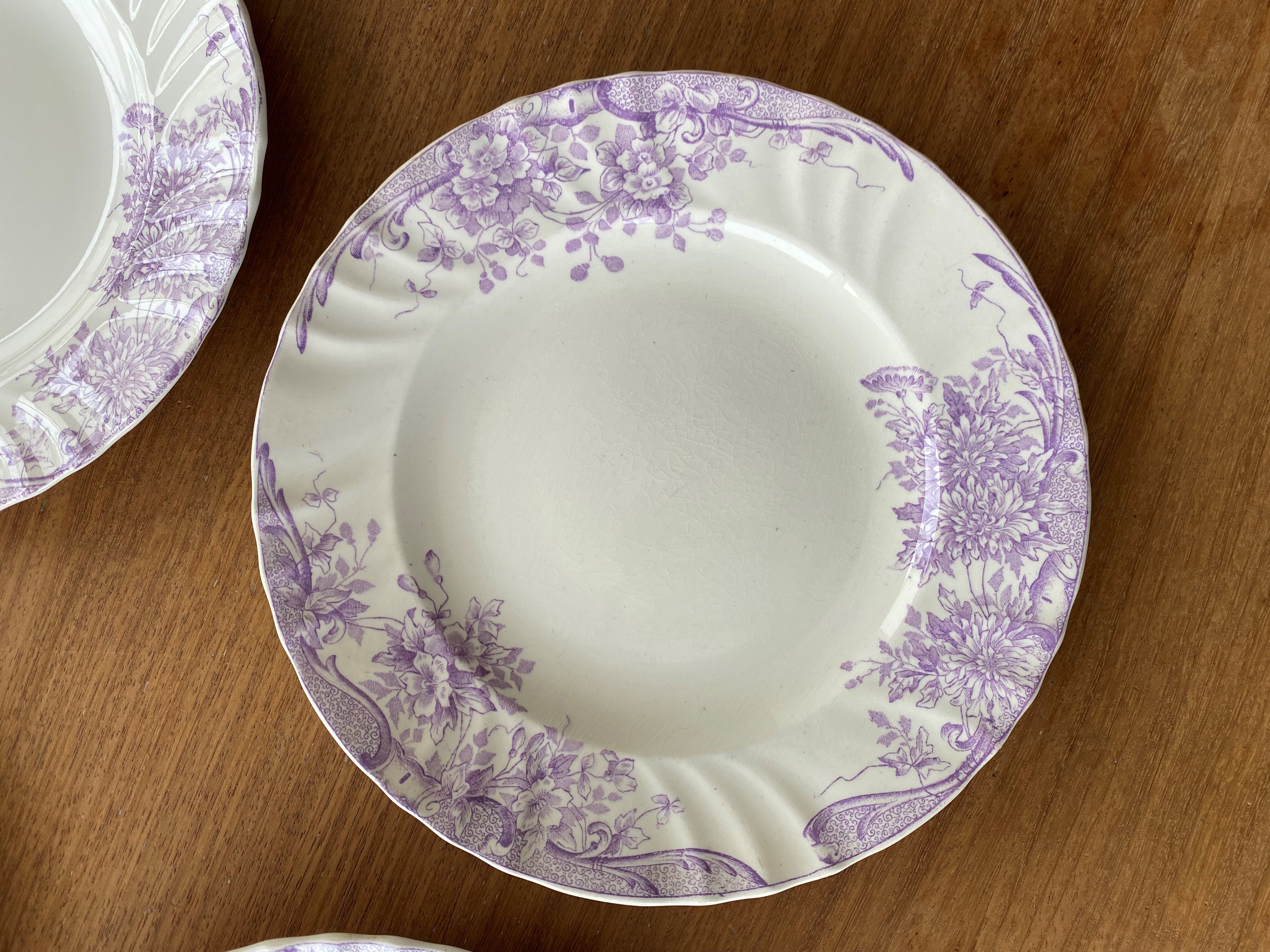 6 plates Longwy model Eglantine