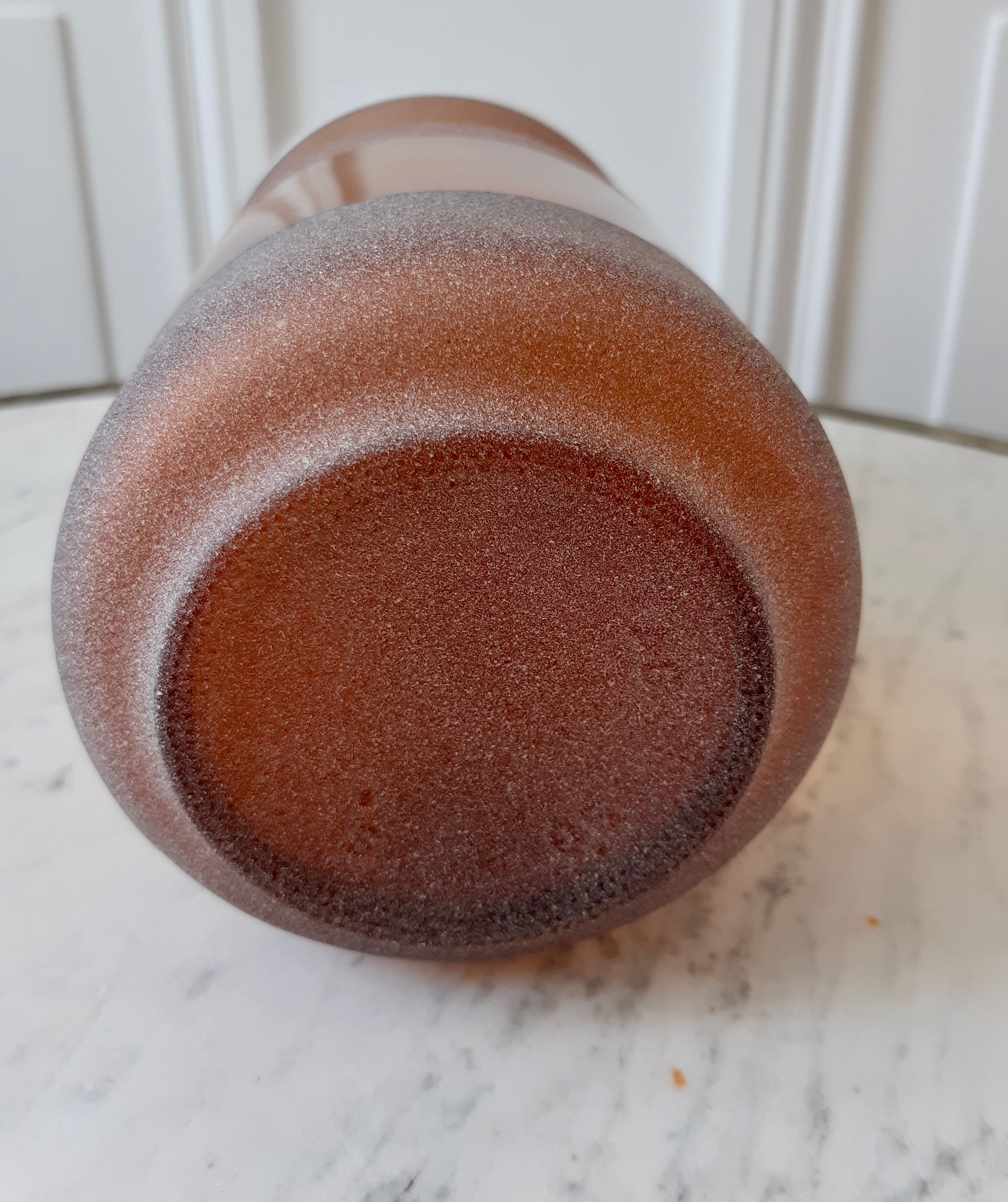 Pot vintage années 70 en verre couleur ambre