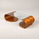 Sculptural coffee table in wood and glass — circa 1970