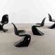 Set of 4 Panton Chairs in black, Verner Panton for Herman Miller 1971