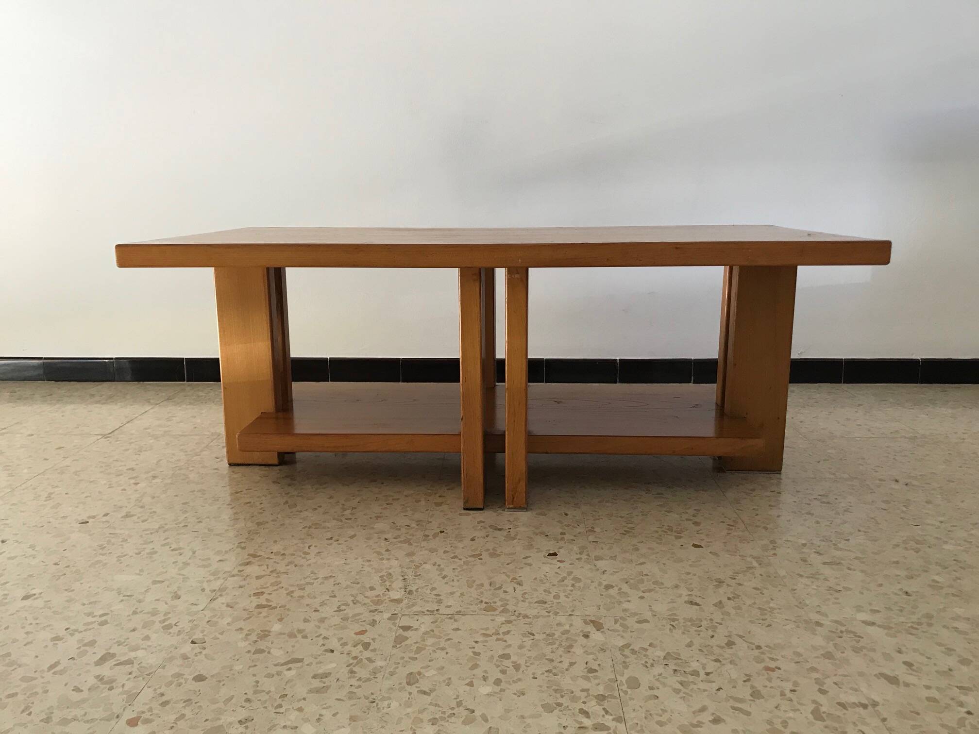 Solid elm coffee table from the 80s