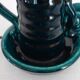 Pieds de lampe bougeoir émaillé vert Accolay vintage