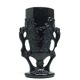 Eclectic vase, black hyalite glass, Ząbkowice, Poland, 1970s