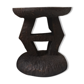 Side table low design in handmade wood ø33,5