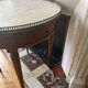 Bouillotte table with marble top in Louis XVI style.