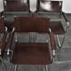 Set of 5 Cantilever MG5 chairs by Matteo Grassi in brown leather