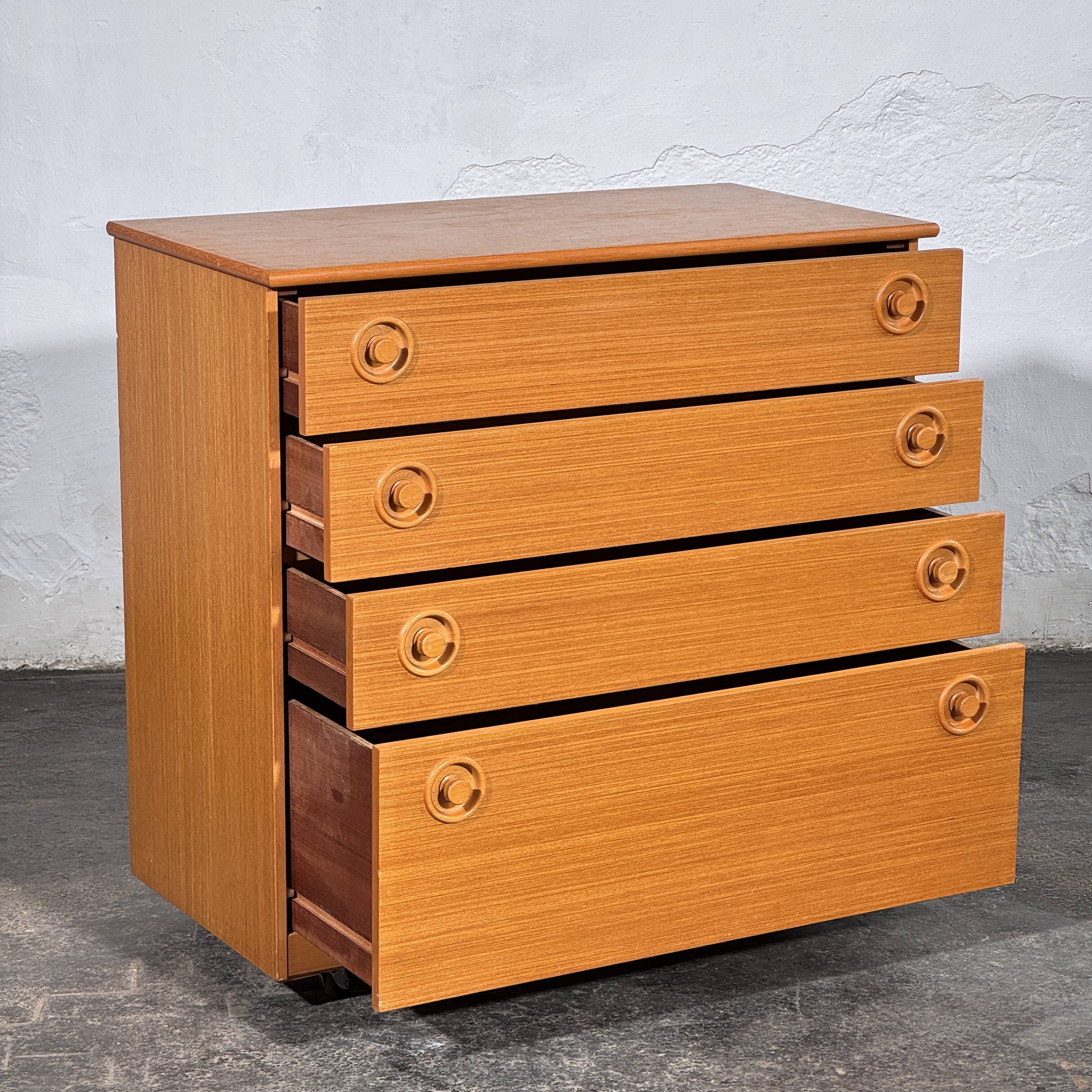 Schreiber Teak Chest of Drawers, 1970s