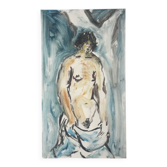 Romain SUZZONI (1950). Nu. Unique monotype signed.