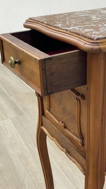 Nightstand Antique Wood and MARBLE