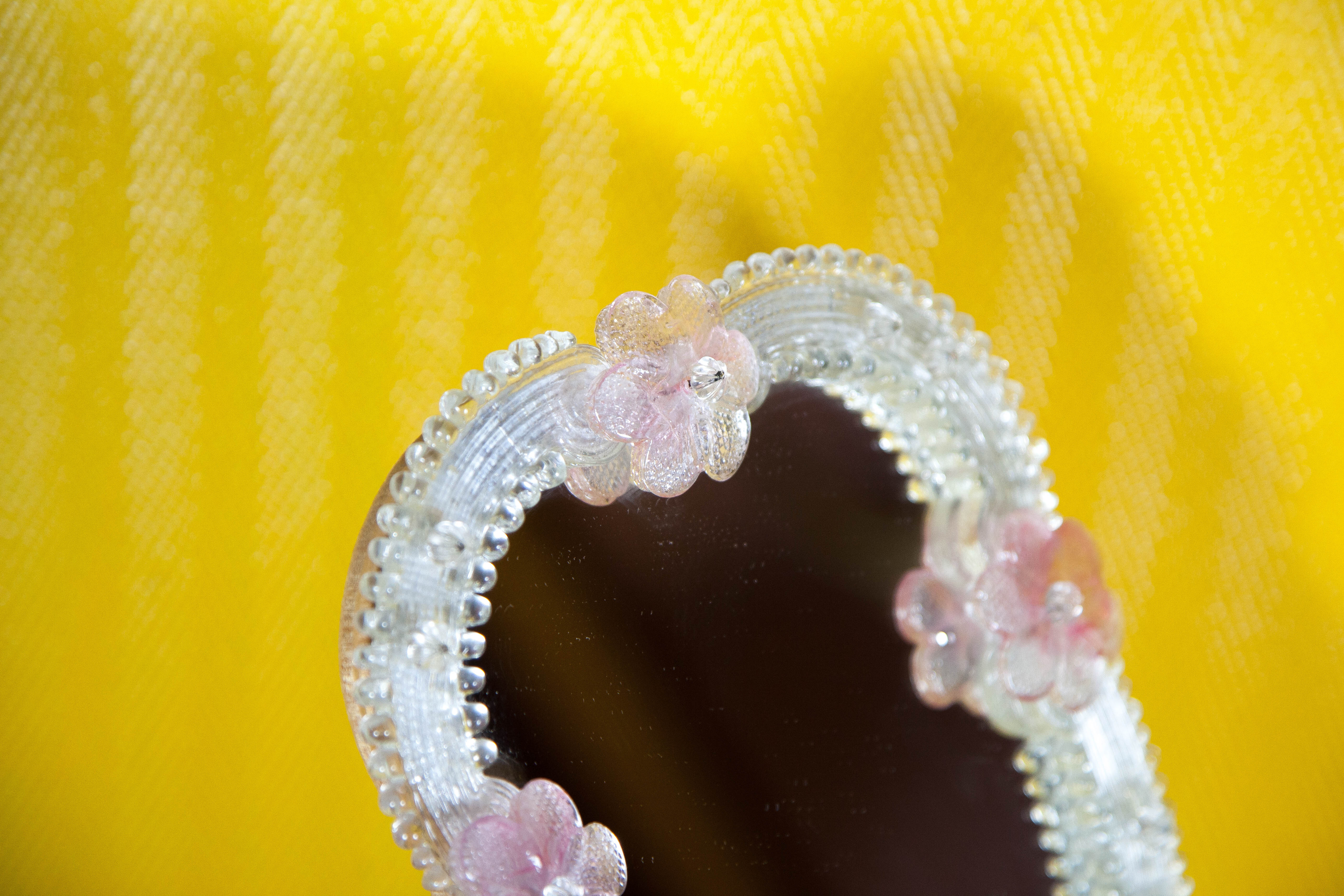 Venetian mirror Ongaro e Fuga Italy, Murano glass mirror, table mirror or wall mirror