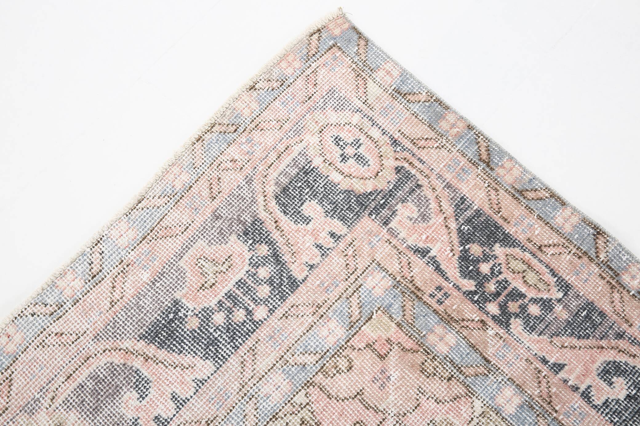 7x12 Vintage Dusty Rose Mid Century Moderin Turkish Vintage Rug,201x351 Cm