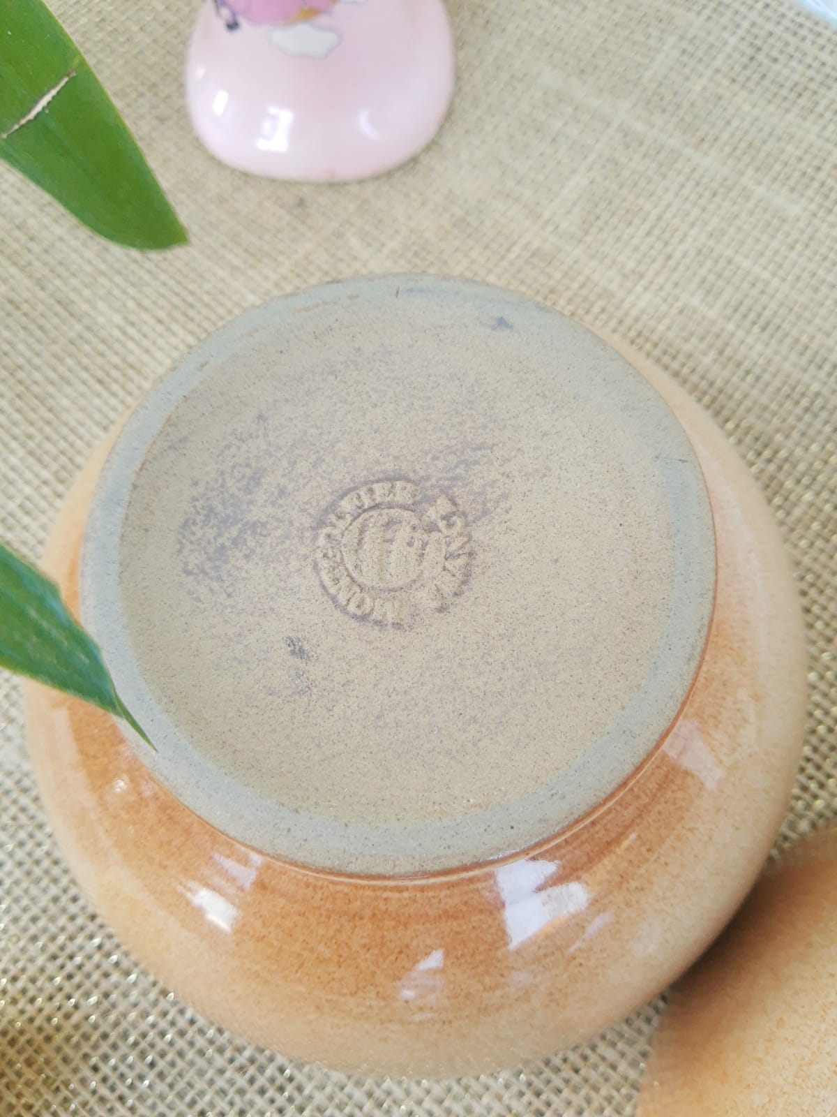 Two piedouche bowls in montgolfier glazed sandstone France