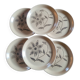 Flat stoneware plates with floral decoration – France – 1970s