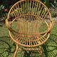 Paire de fauteuils rotin corbeille vintage