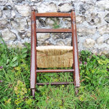 Ancien fauteuil pour enfant bois & paille
