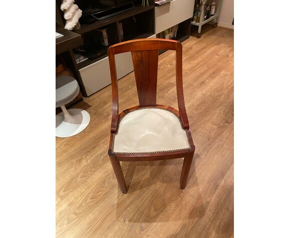 Art Deco Period Dining Chairs In, White Vintage Wood Dining Chairs