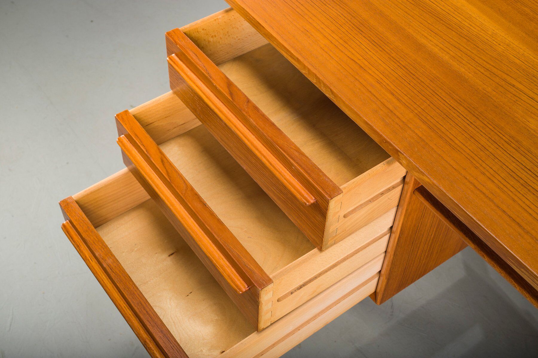 Mid-century Danish teak executive desk by Arne Vodder for H.P. Hansen, 1960s