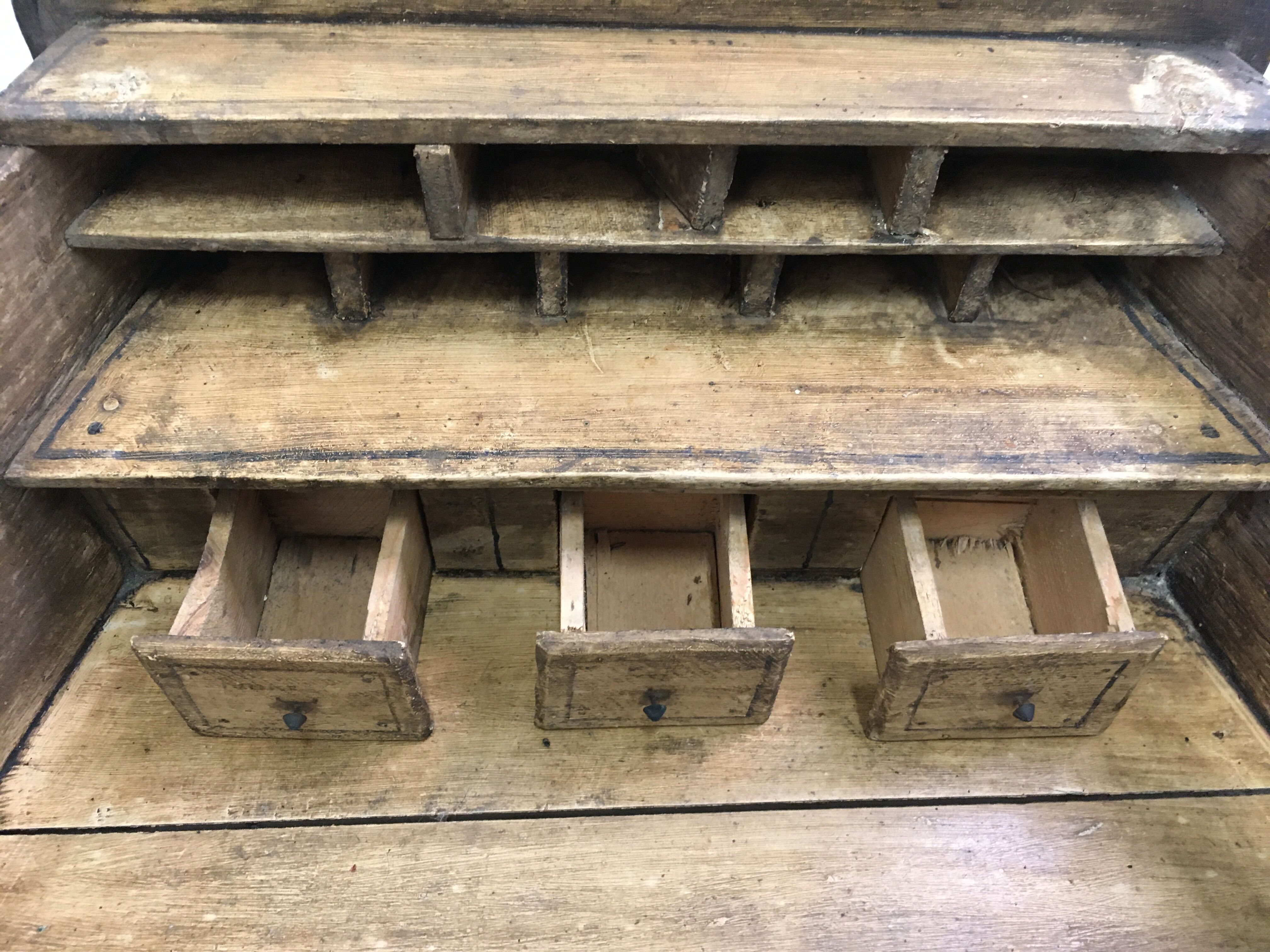 Shelf antique wooden grocery store