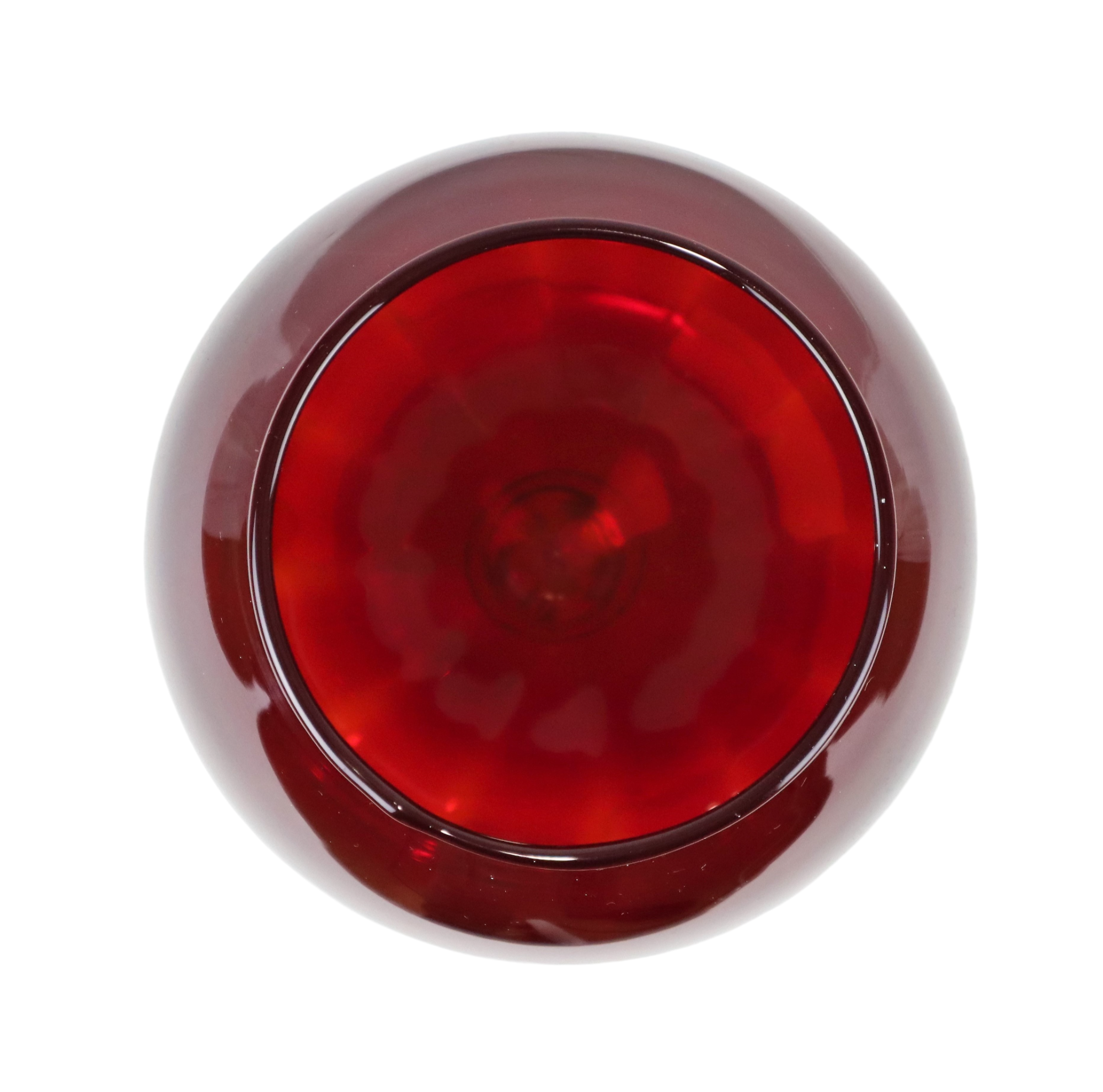 Vintage red glass brandy glass cup mouth blown italy 33cm