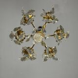 Gilt bronze cage chandelier decorated with cut crystal pendants circa 1900