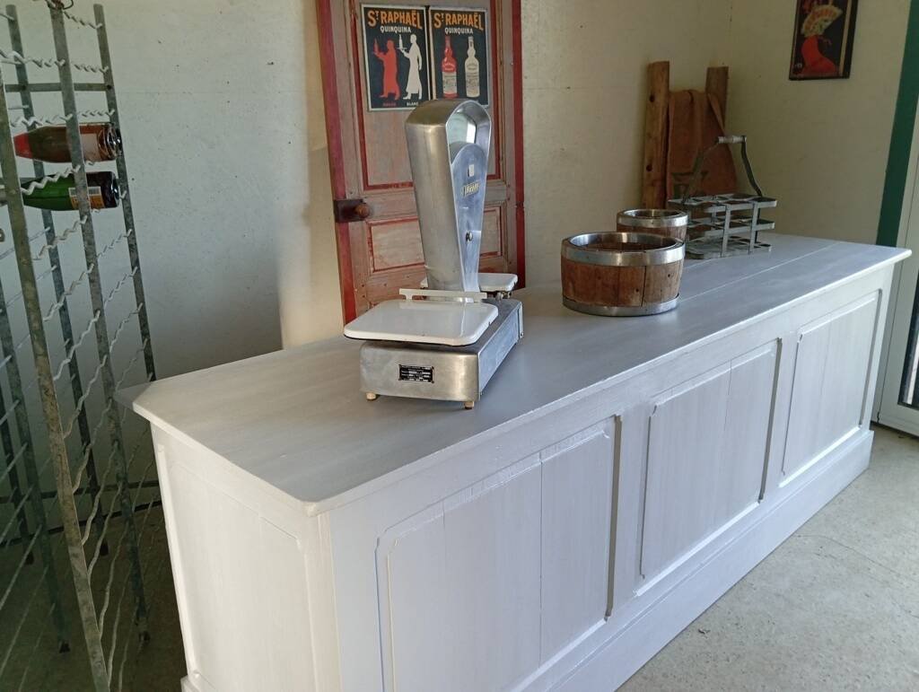 Comptoir d'épicerie 245 cm fin XIXème