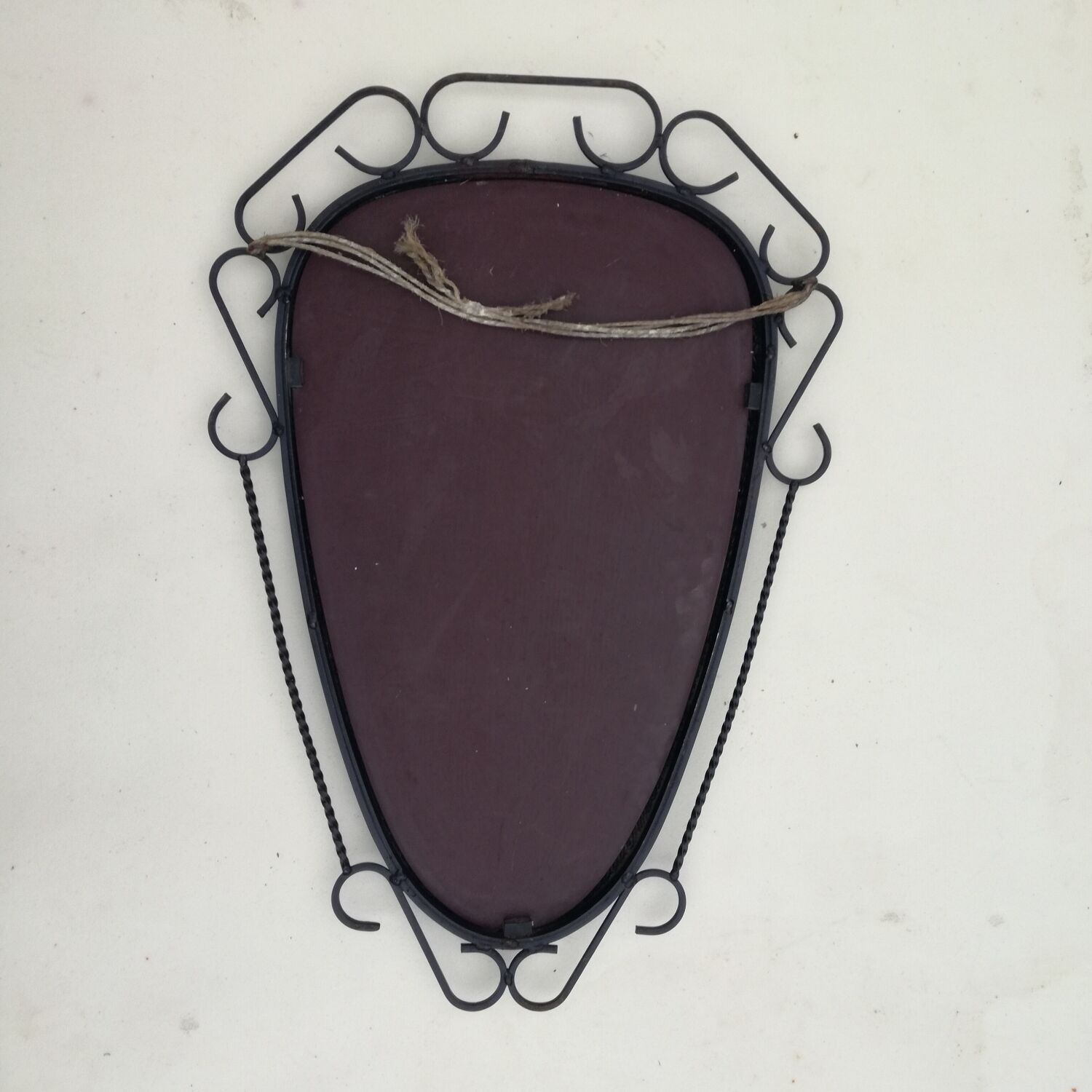 Rearview mirror with black metal frame, 1950