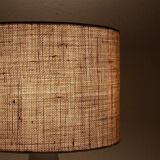 Big "1097" ceramic table lamp by Einar Johansen for Søholm with jute shade, mid-century Danish modern design, 1960s/1970s