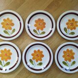 6 plates in vintage Italian earthenware 1970