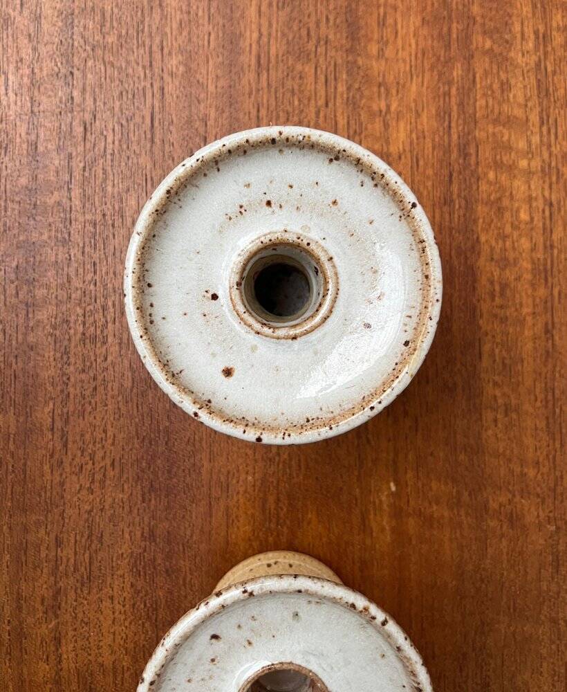 Mid-century Danish studio ceramic candle holders, 1960s, set of 2.