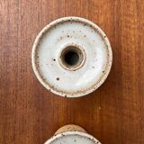 Mid-century Danish studio ceramic candle holders, 1960s, set of 2.