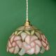 Suspension antique lampshade in pink mother-of-pearl