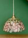 Suspension abat-jour ancien en nacre rose