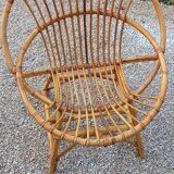 Pair of rattan basket armchairs 60s