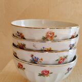 Set de 4 bols à fleurs en porcelaine