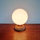 Wood and white opaline table lamp, 1960s