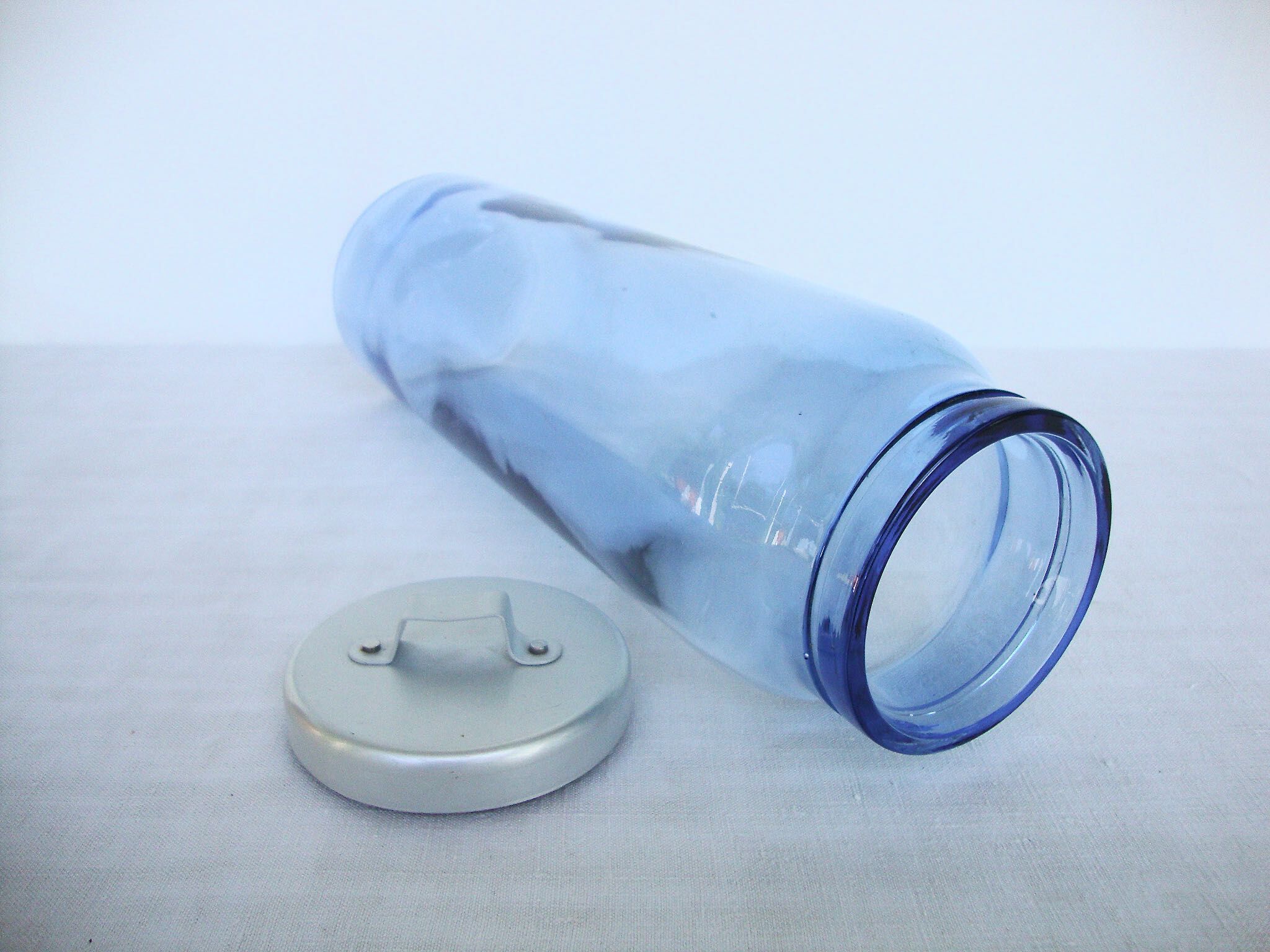 Glass jar blown myosotis